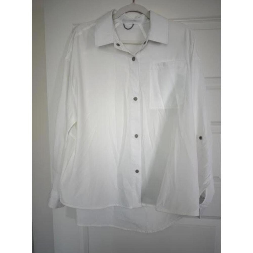 Outdoor Voices White Button Front Lightweight Shirt Long Sleeve Casual Top